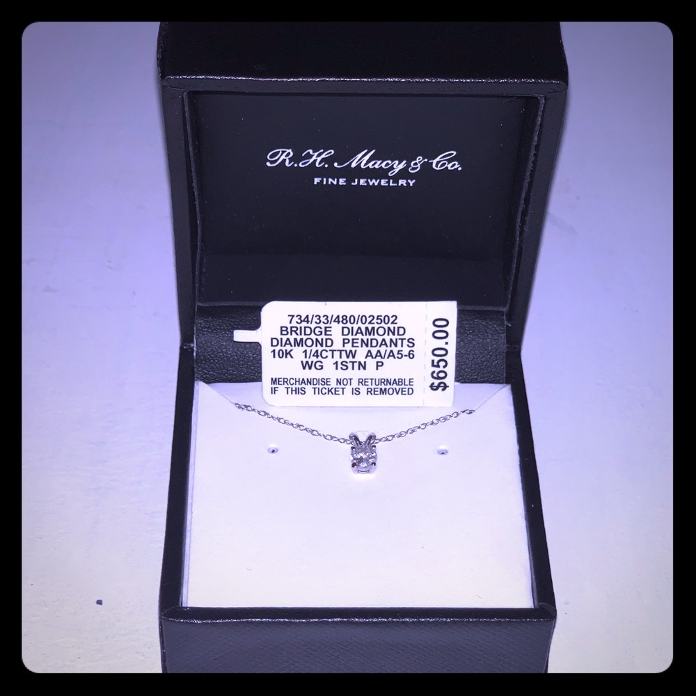 10k White Gold 1/4ct Diamond Necklace